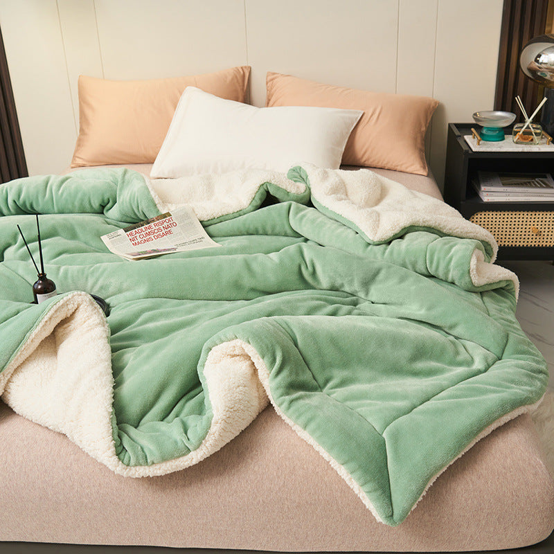 Sherpa Flannel Throw Blanket