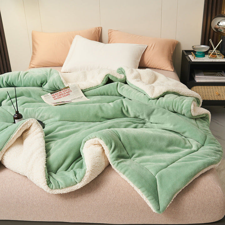 Sherpa Flannel Throw Blanket