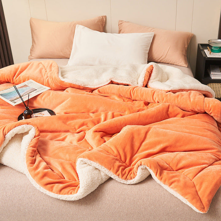 Sherpa Flannel Throw Blanket