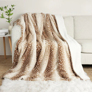 Fawna™ Deer Print Faux Fur Throw