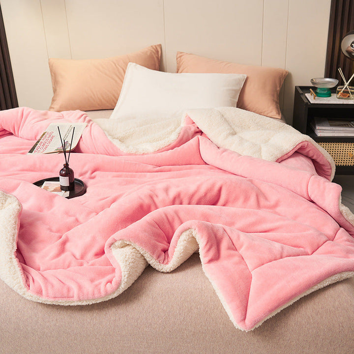 Sherpa Flannel Throw Blanket