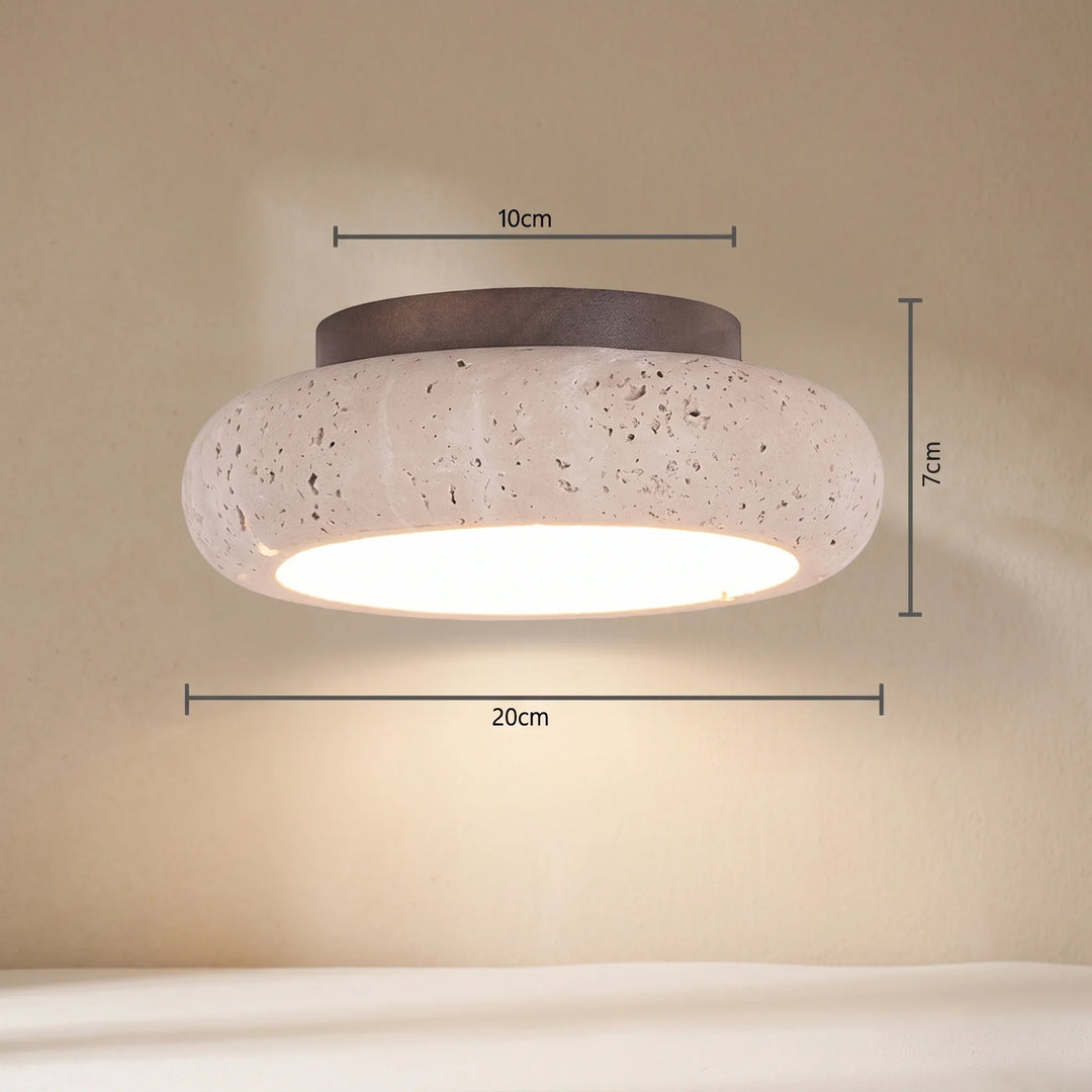 Petrō™ | Travertine-Look Plafondlamp Natuursteen Sfeer