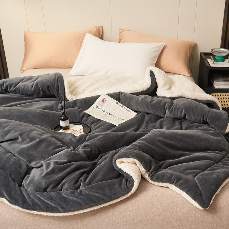 Sherpa Flannel Throw Blanket
