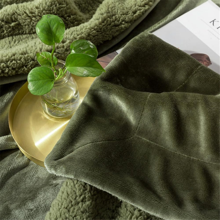 Double Layer Fleece Throw Blanket