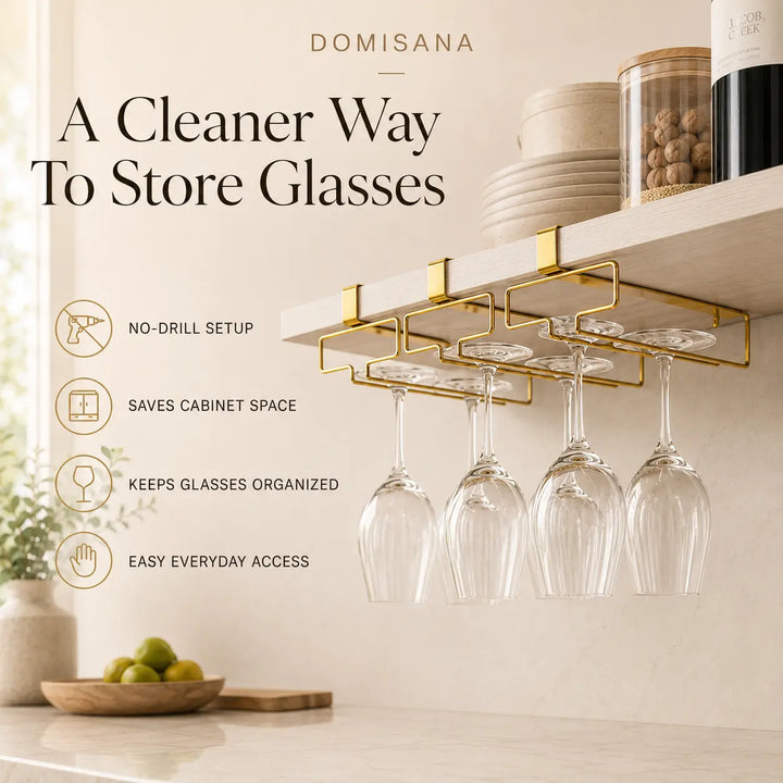 Under Cabinet Wine Glass Rack