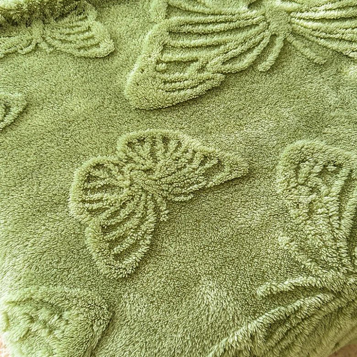 Plush Blanket with Butterfly Embossing