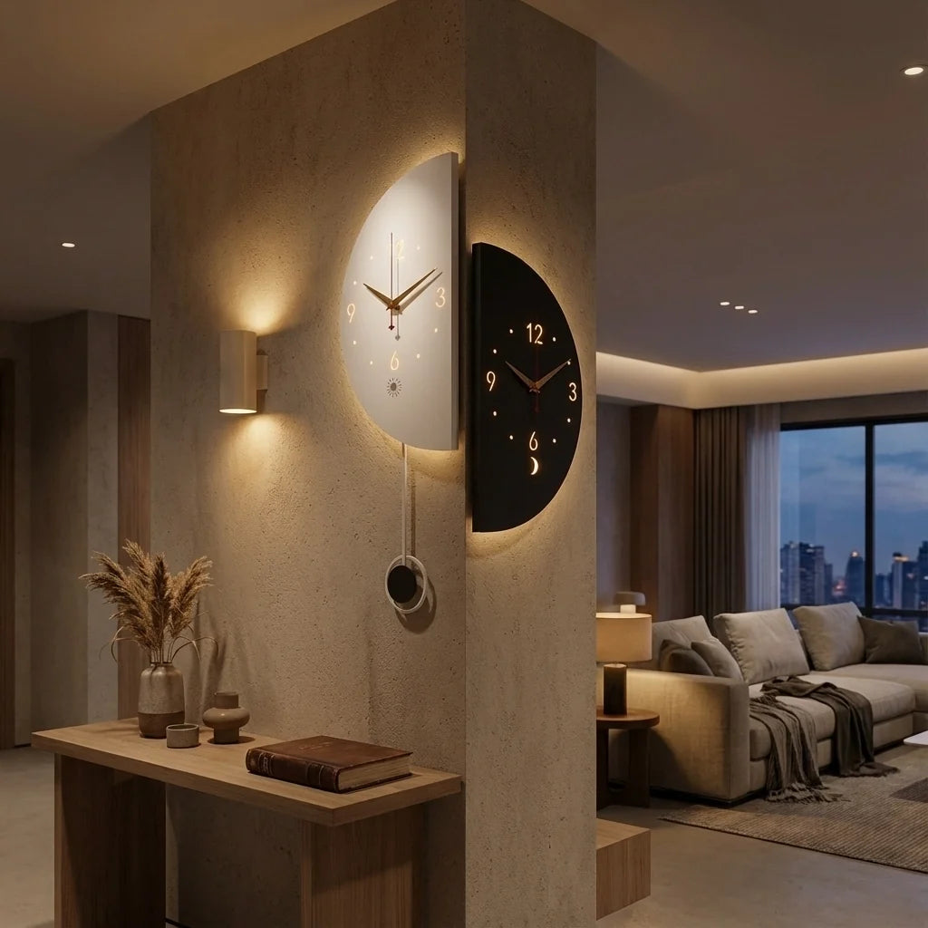 Luxury Dual-Sided Corner Wall Clock