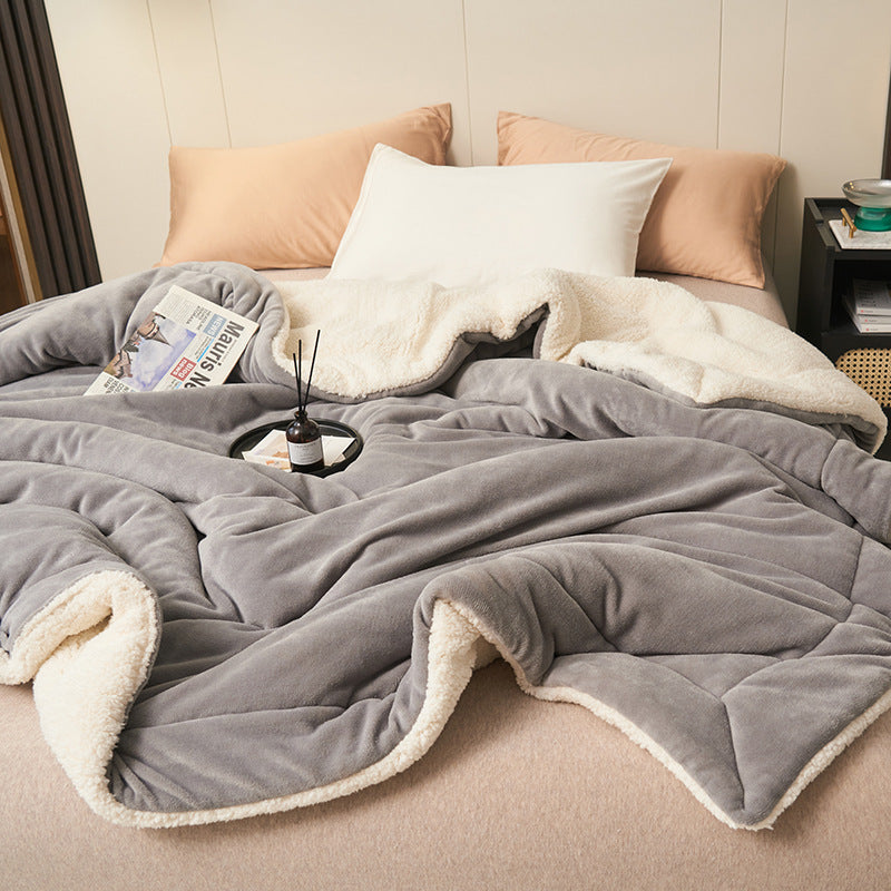 Sherpa Flannel Throw Blanket