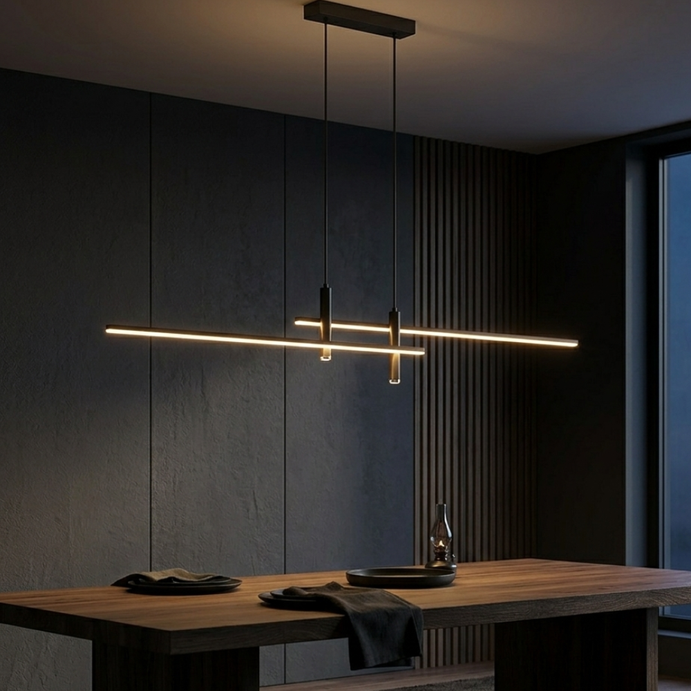 Lineaire Hanglamp Van Metaal, Verstelbaar En Dimbaar