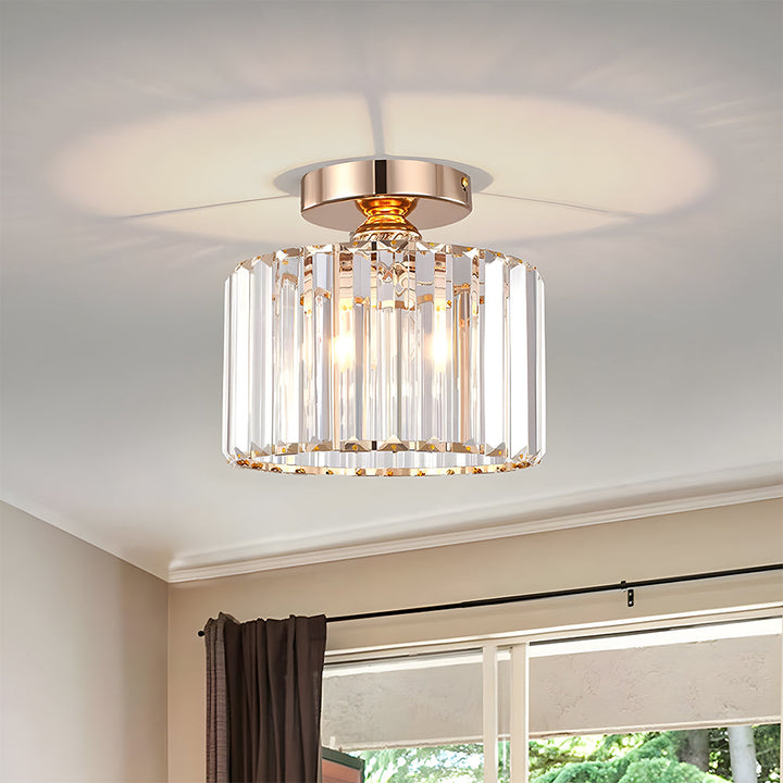 Plafondlamp Met Kristallen Details Voor Woonkamer