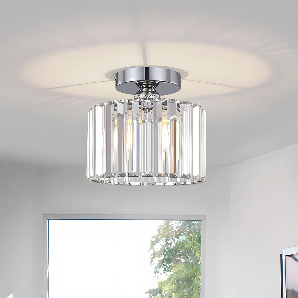 Plafondlamp Met Kristallen Details Voor Woonkamer