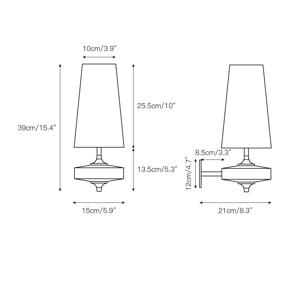 Wandlamp Met Stoffen Kap En Houten-effect Armatuur