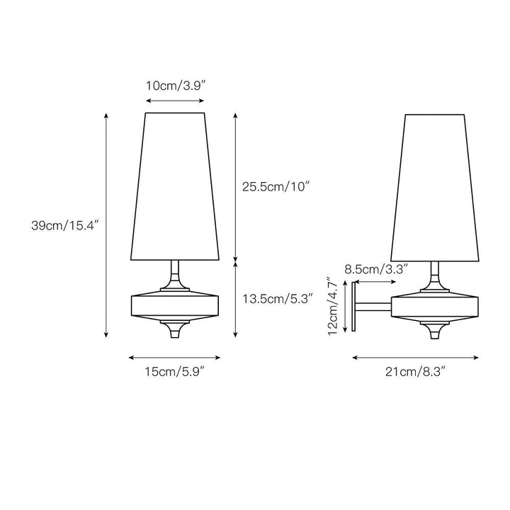 Wandlamp Met Stoffen Kap En Houten-effect Armatuur