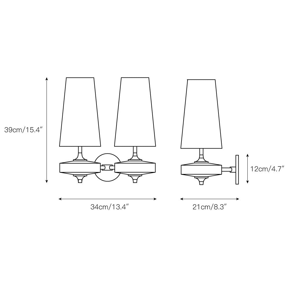 Wandlamp Met Stoffen Kap En Houten-effect Armatuur