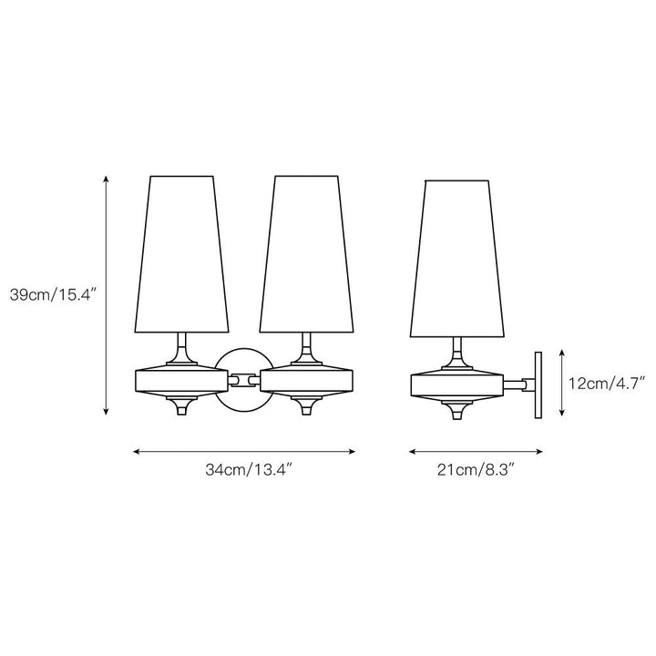 Wandlamp Met Stoffen Kap En Houten-effect Armatuur